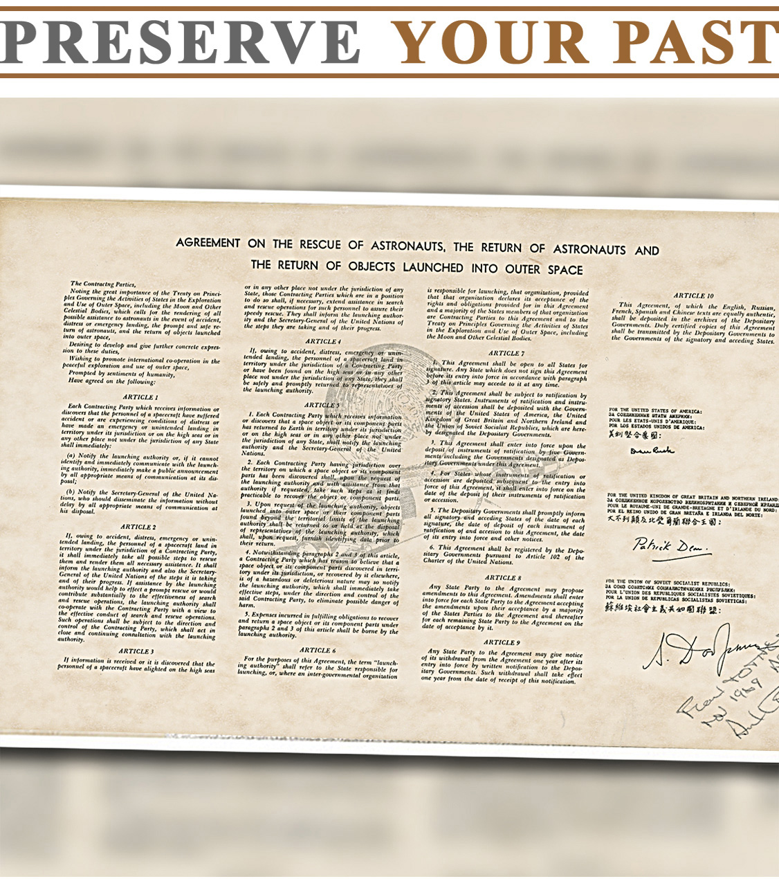 Restoration of a NASA documents that were flown to the Moon on board of Apollo 12 mission.