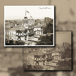 Historic photograph of New York City Hall digitally restored and archived