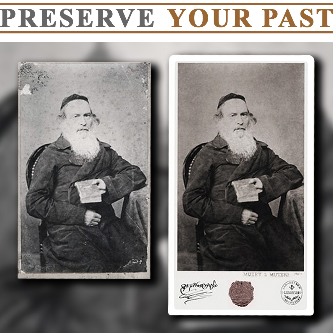 1880s photograph of a Rabbi was restored to be published in a book on Jewish history.