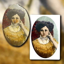 Restoration of a photograph of Josephina Carlisi for HBO Triangel Fire documentary film