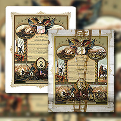 Restoration and repair of a US Civil War 20th Anniversary Commemorative Military Certificate of Discharge