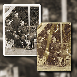 Restoration and digital archiving of US Civil War photograph of soldiers