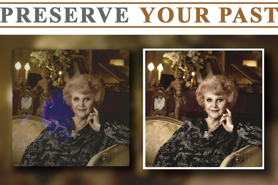 A beautiful portrait of a legendary acting coach Stella Adler perfectly illustrates what happens if someone uses household chemicals in an attempt to clean a photograph.